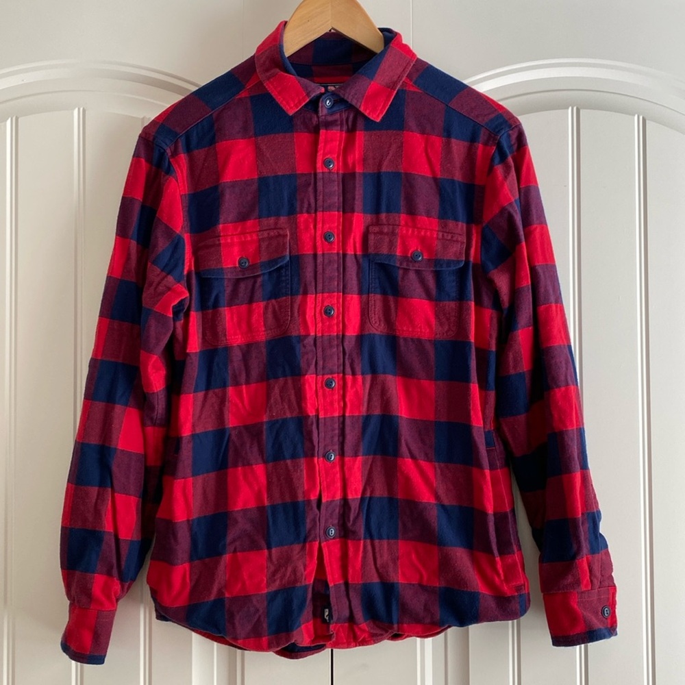 Vineyard Vines Men's S Plaid Lined Flannel Shacket Shirt Jacket Red Blue Outdoor